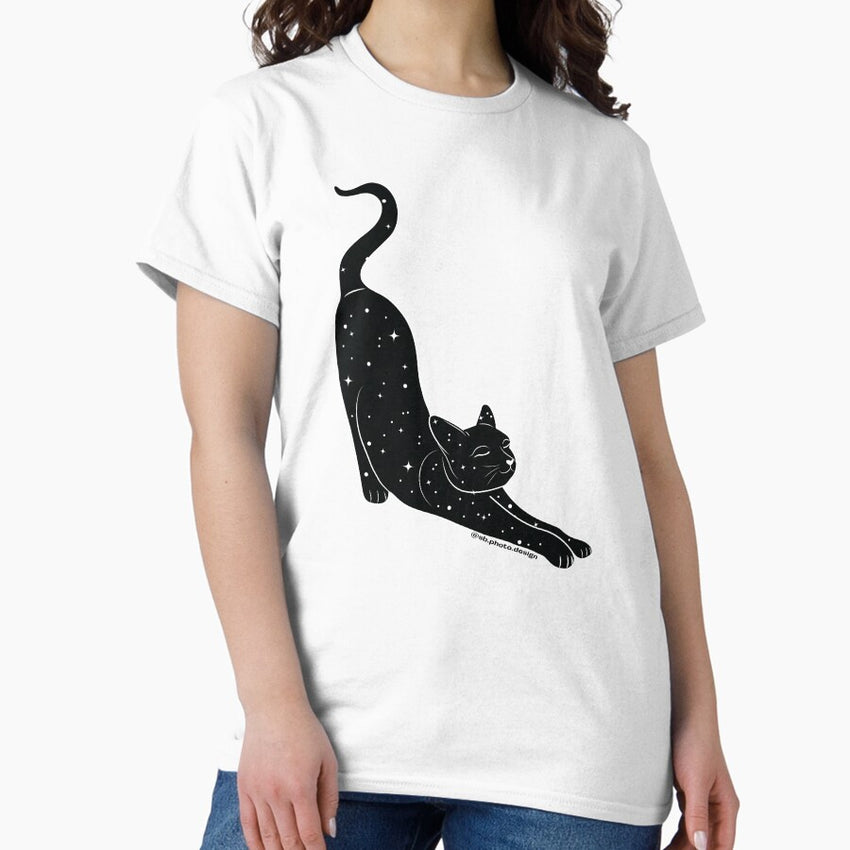 Black Cat Salem Stars Halloween Classic T-Shirt