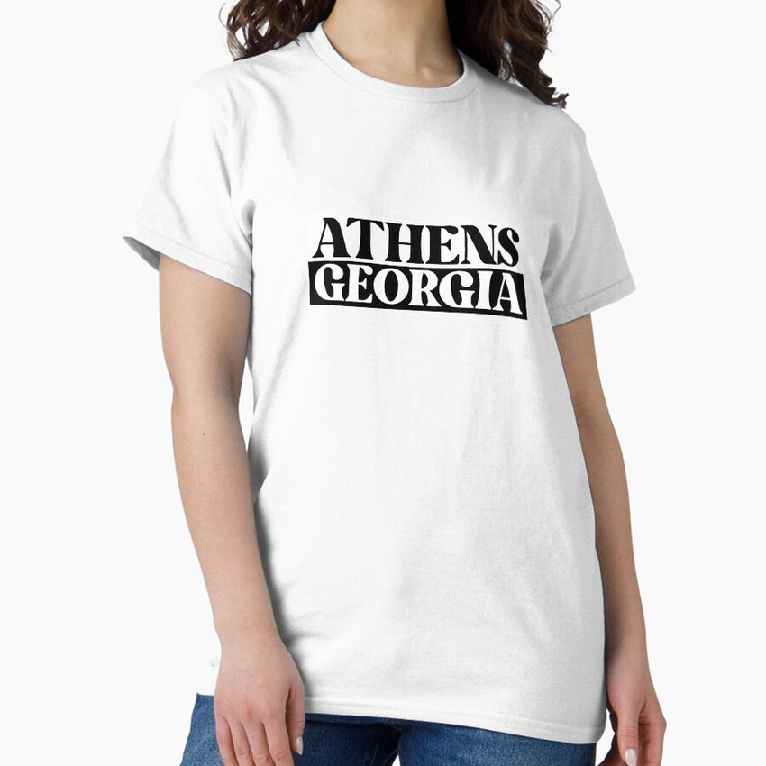 Athens Georgia Monochromatic Lettering Classic T Shirt