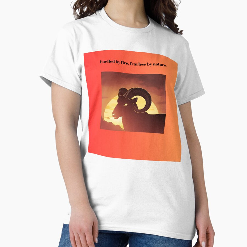 Aries Zodiac Art Bold Fiery Fearless Design Classic T Shirt