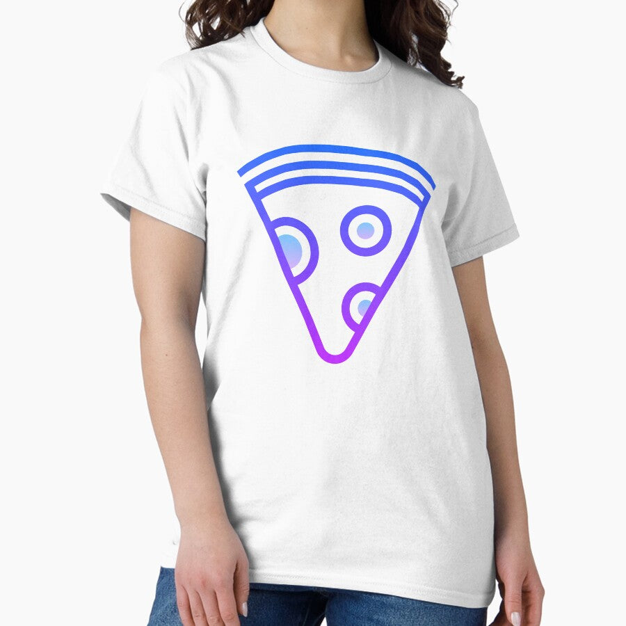 Blue Neon Pizza Classic T-Shirt