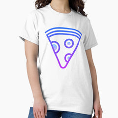 Blue Neon Pizza Classic T-Shirt