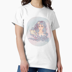 Aquarius Zodiac Sign Art Aquarius Woman Astrology Illustration Classic T Shirt