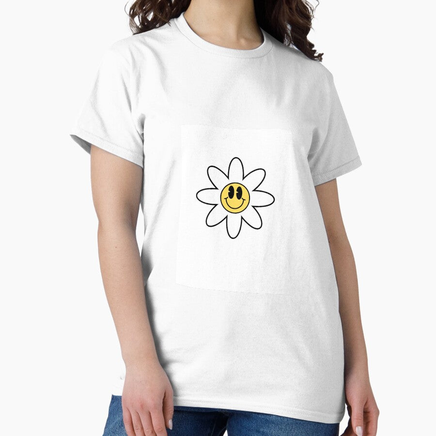 70s flower daisy design retro Classic T-Shirt
