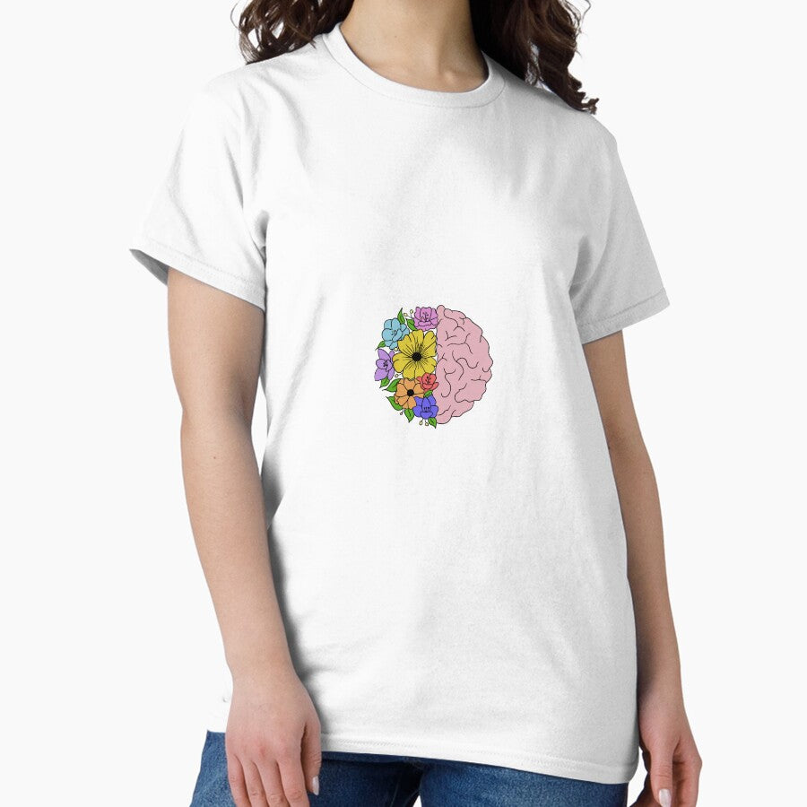 Floral Brain Design Classic T Shirt