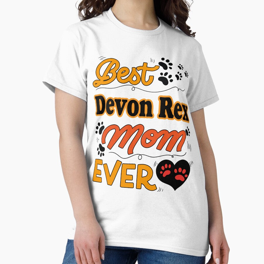 Best Devon Rex Cat Mom Ever cute design for all the cats lovers mamas Classic T-Shirt