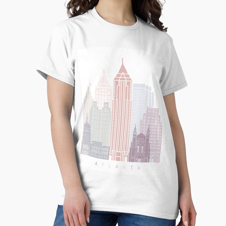 Atlanta Skyline Poster Pastel Classic T Shirt