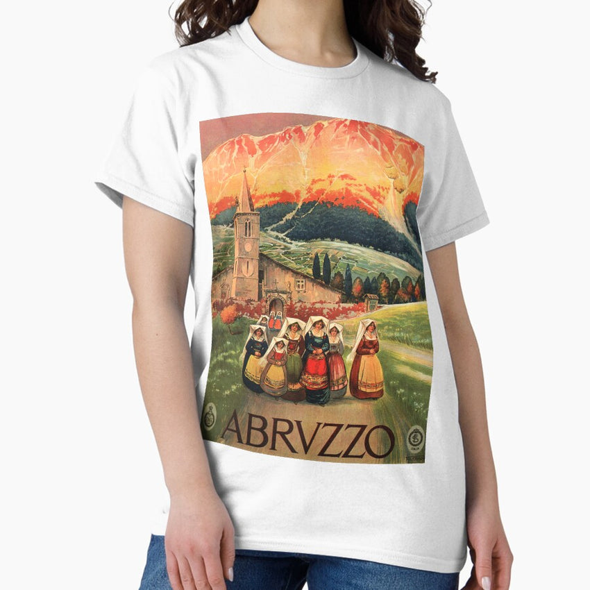 Abruzzo Abruzzi Southern Italy Vintage Government Tourism Advertising Poster Classic T Shirt