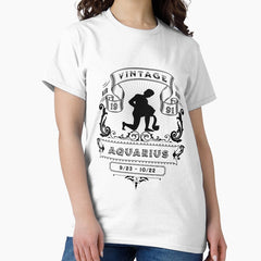The Zodiac Sign of Aquarius Black and White 1991 Classic T-Shirt