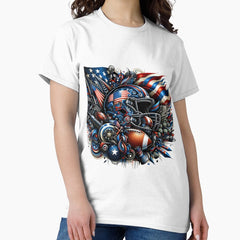 American football fantasy blended with American colors and symbols Classic T-Shirt