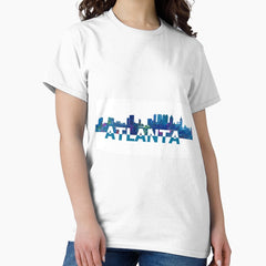 Atlanta Georgia Skyline Silhouette Strong With Text Classic T Shirt