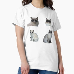 funny Ragdoll cat with goggles Classic T-Shirt