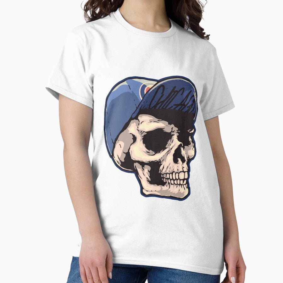 Chicago Skull Cap Illustration Classic T-Shirt