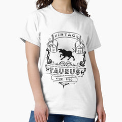 The Zodiac Sign of Taurus Black and White 1983 Classic T-Shirt