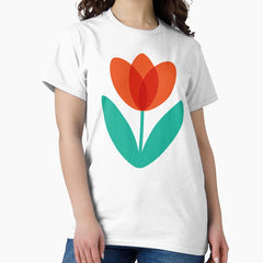 Red Tulip in White by Suzie London Classic T-Shirt