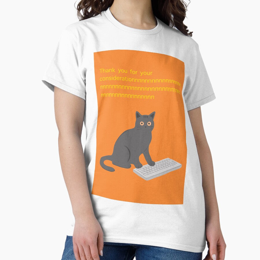 Mischievous cat art : Paws on the Keys Classic T-Shirt
