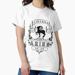 The Zodiac Sign of Aries Black and White 1972 Classic T-Shirt
