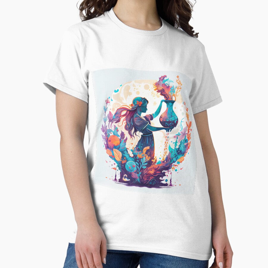 Classy Aquarius Zodiac Pattern Classic T-Shirt