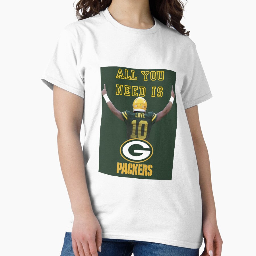 "All you need is LOVE" Jordan Love Greenbay Packers Merch Classic T-Shirt