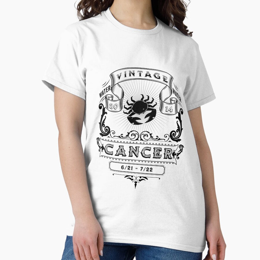 The Zodiac Sign of Cancer Black and White 2014 Classic T-Shirt