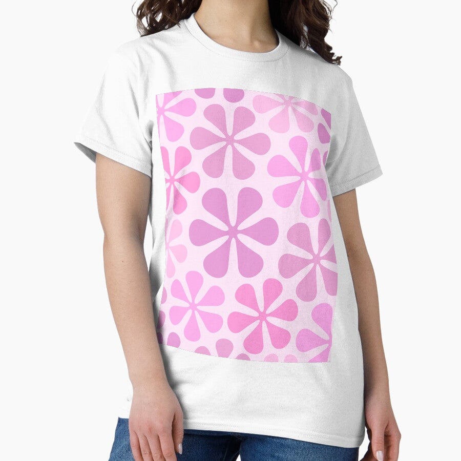 Abstract Flowers in Pinks Classic T-Shirt