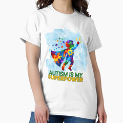 Autism is My Superpower - Puzzle Piece Superhero Design Classic T-Shirt
