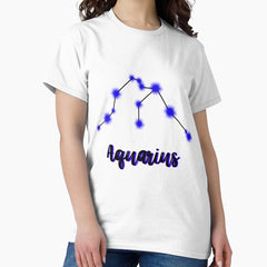 Aquarius Zodiac Sign - Blue Classic T-Shirt