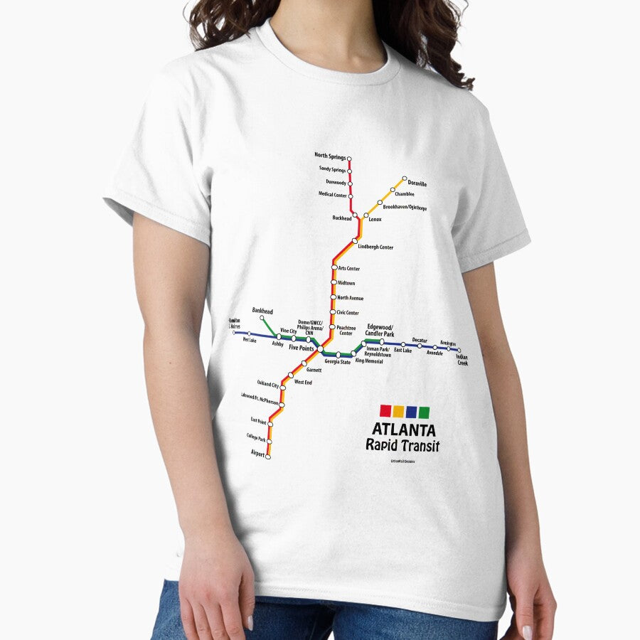 Atlanta Rapid Transit Map Classic T Shirt