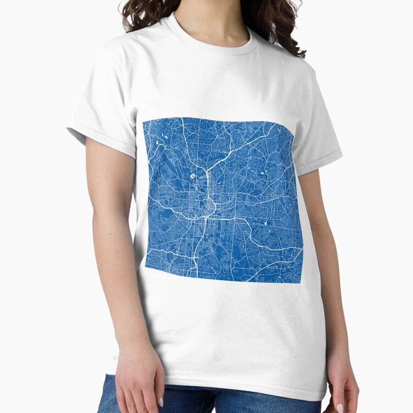 Atlanta Map - Deep Blue Classic T-Shirt
