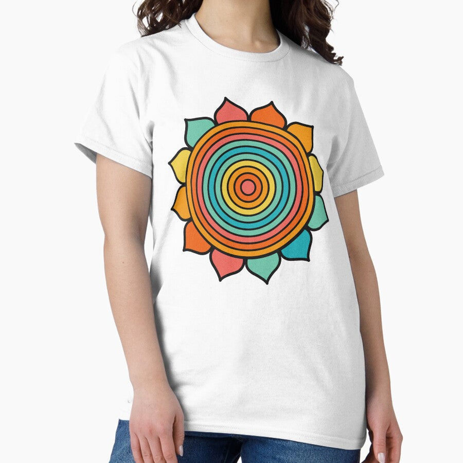 Retro hippie flower Classic T-Shirt