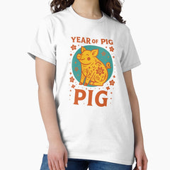 Year of the Pig – Lucky pig in Asian style Classic T-Shirt