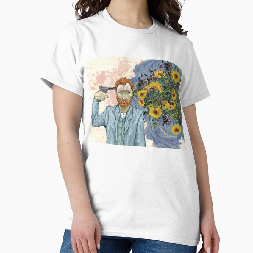 Sunflowers Van Gogh Killing himself Classic T-Shirt