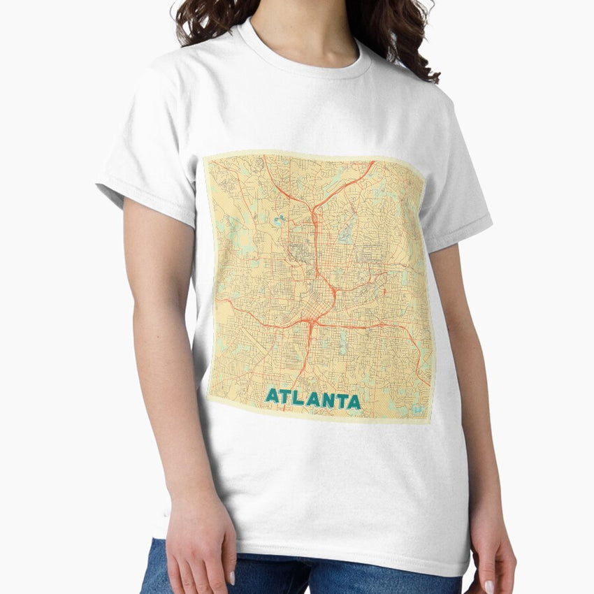 Atlanta Map Retro Classic T-Shirt