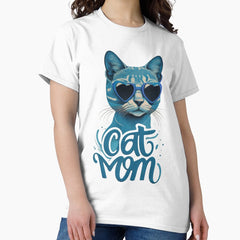 Cat Mom Graffiti Heart Sunglasses Classic T-Shirt
