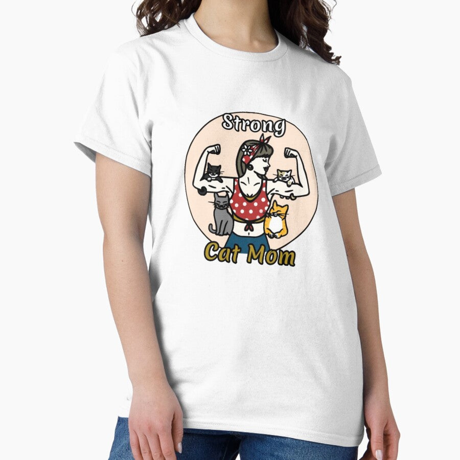 Strong Cat Mom Classic T-Shirt