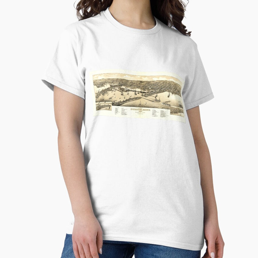 Aerial View of Duluth, Minnesota (1883) Classic T-Shirt