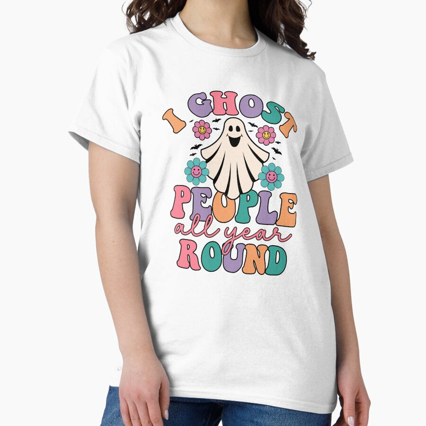 I ghost people all year round Halloween Fall Retro Classic T-Shirt