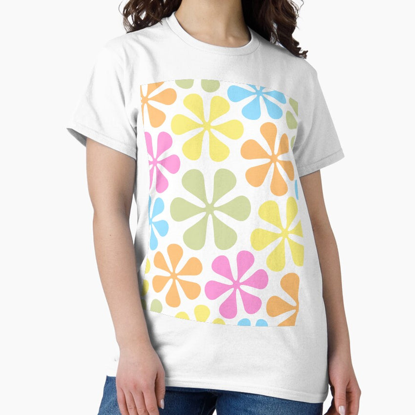 Abstract Flowers Bright Color Mix Classic T-Shirt