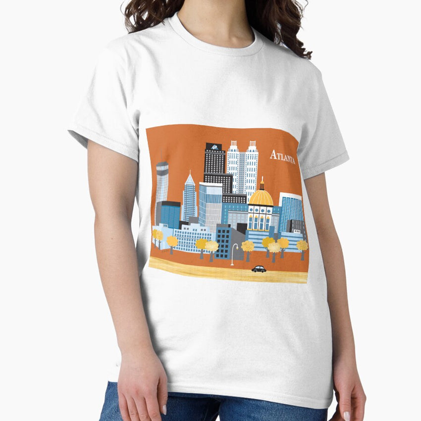 Atlanta Georgia Skyline Illustration By Loose Petals Classic T Shirt