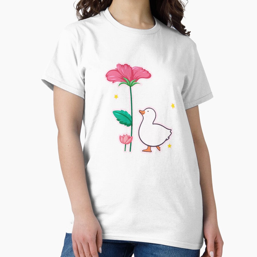 Natural Lotus And Goose Classic T Shirt