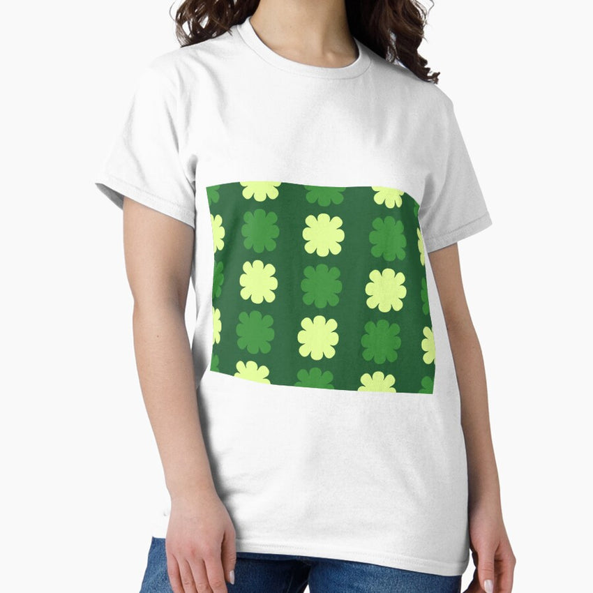 Green tone flower design Classic T-Shirt