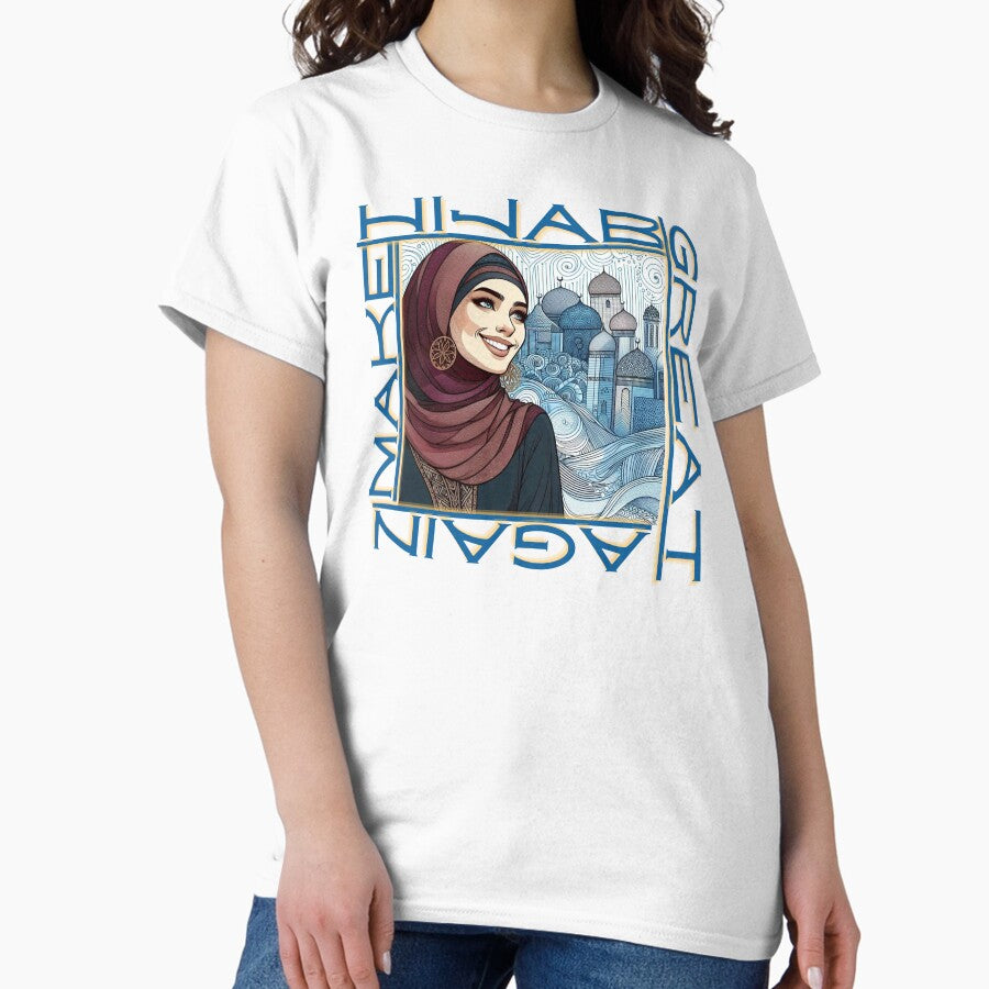 Arab Girl Smiling Make Hijab Great Again 04 Classic T Shirt