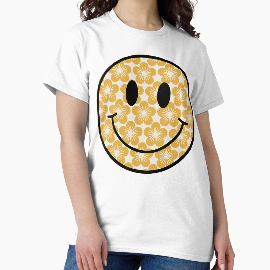 yellow flower smiley Classic T-Shirt