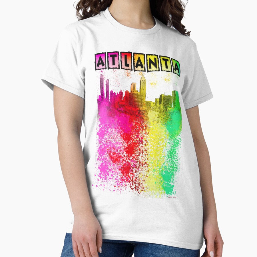 Atlanta Skyline In Living Color Classic T-Shirt