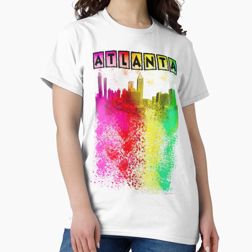 Atlanta Skyline In Living Color Classic T-Shirt