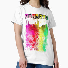 Atlanta Skyline In Living Color Classic T-Shirt