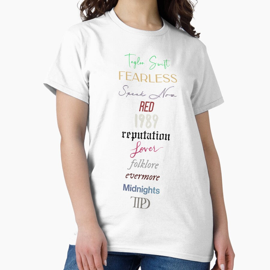 Taylor Swift Eras All Album Titles Classic T Shirt