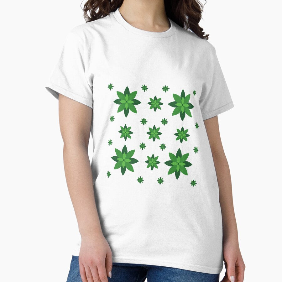 green ancient pattern flower Classic T-Shirt