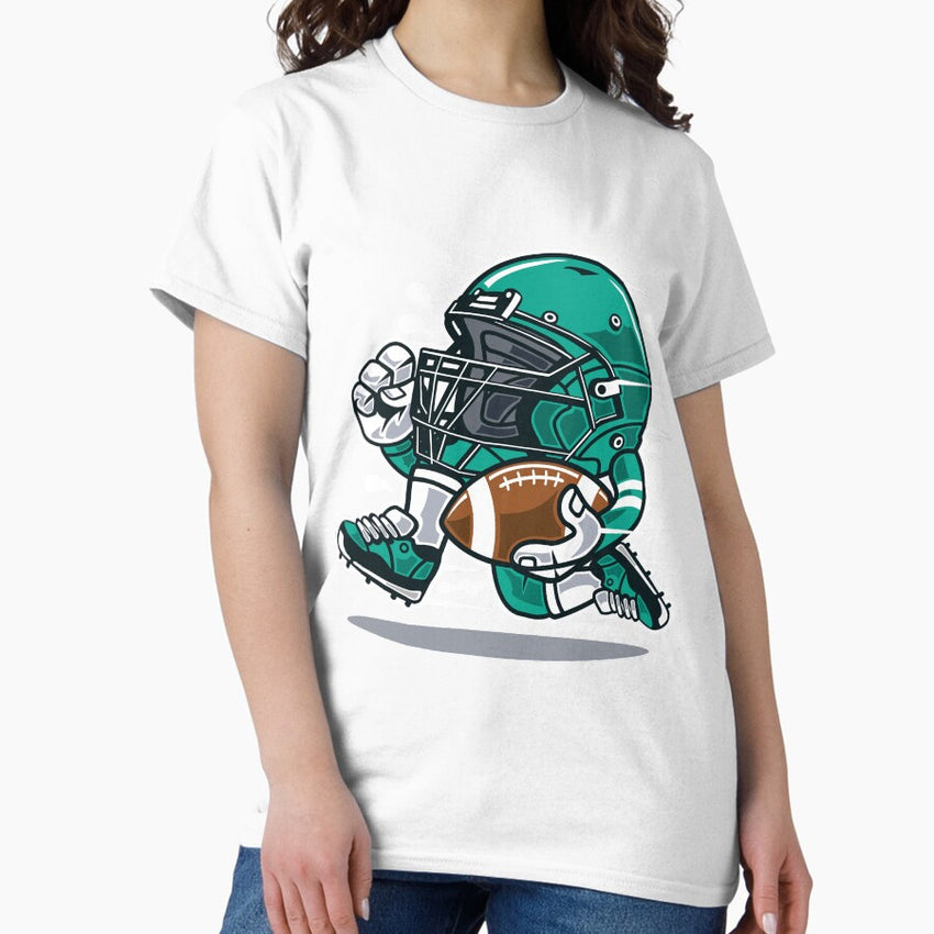American Football Player Cartoon Character Classic T Shirt
