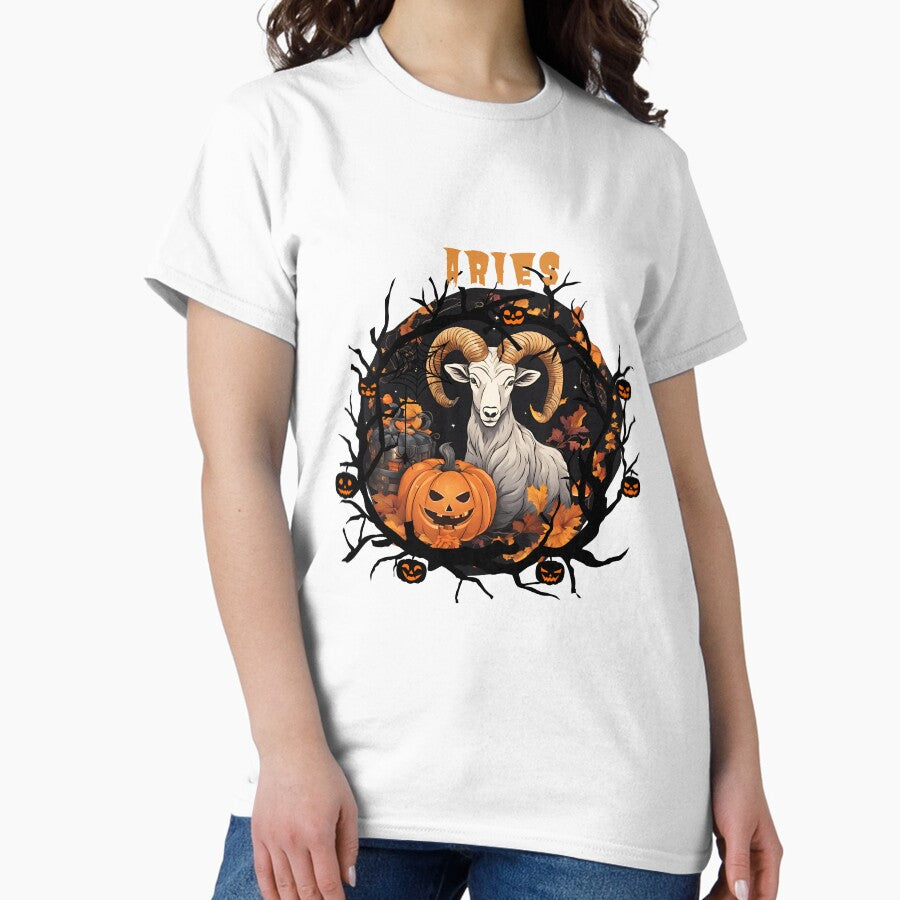 Halloween Zodiac Sign Aries Classic T-Shirt