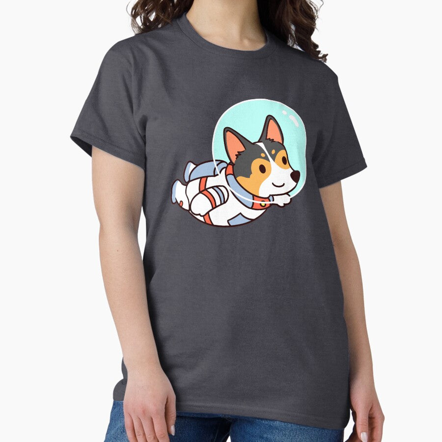 Astronaut Tri Color Corgi Classic T Shirt
